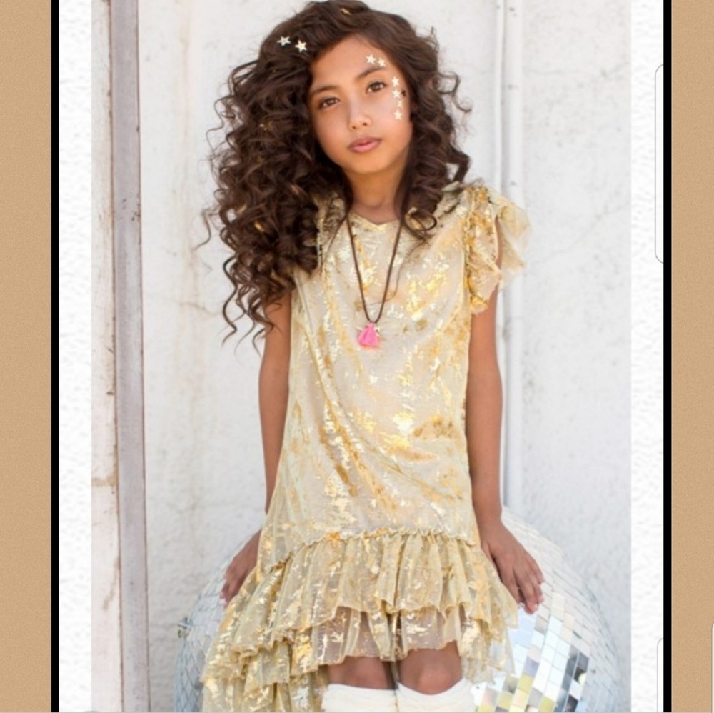 Joyfolie Mia Joy Girls Beatrix Dress in Gold
SZ 12